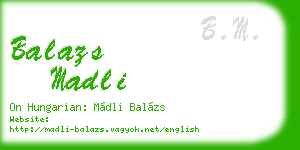 balazs madli business card